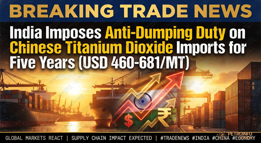 India Imposes Anti-Dumping Duty on Chinese Titanium Dioxide Imports for Five Years