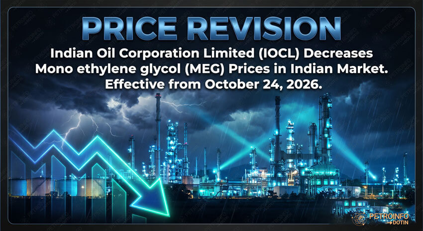 Indian Oil Corporation Limited (IOCL) Decreases Mono ethylene glycol (MEG) Prices in Indian Market