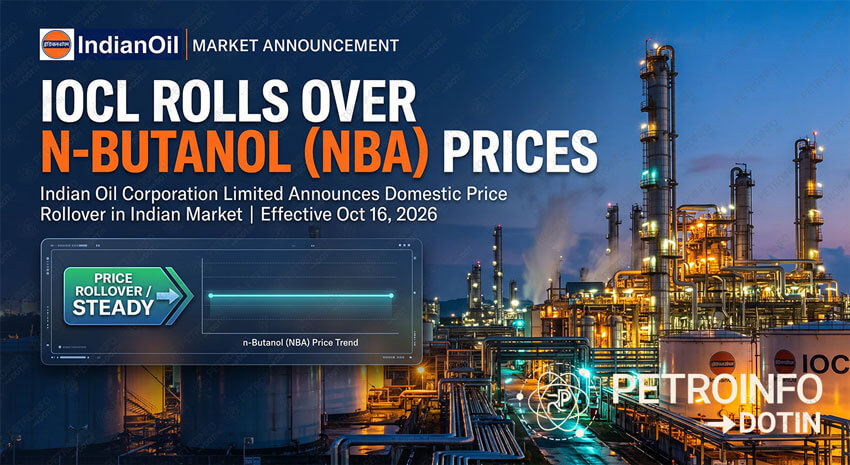 Indian Oil Corporation Limited (IOCL) Rolls over N-Butanol (NBA) Prices in Indian Market
